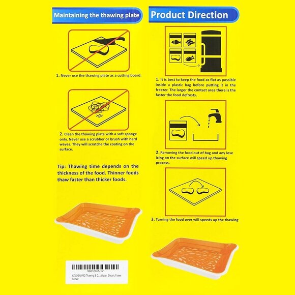 Kitchen 3 in 1 Defrosting Colander Serving Tray Thaws Frozen Food Faster - Picture 8 of 15